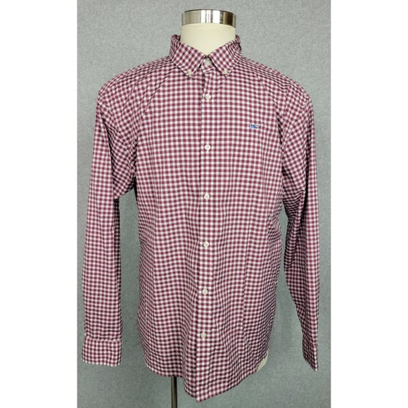 Vineyard Vines Other - Vineyard Vines Performance Mens Classic Whale Shirt Button Front Red Gingham XXL